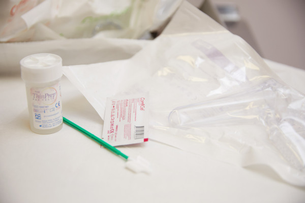 A photo showing equipment used for cervical screening